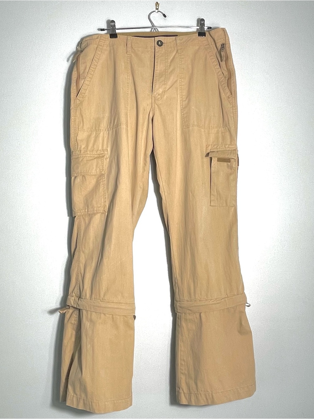 ABERCROMBIE & FITCH Vintage Women's Convertible Thrashed Cargo Pants Tan Size 14